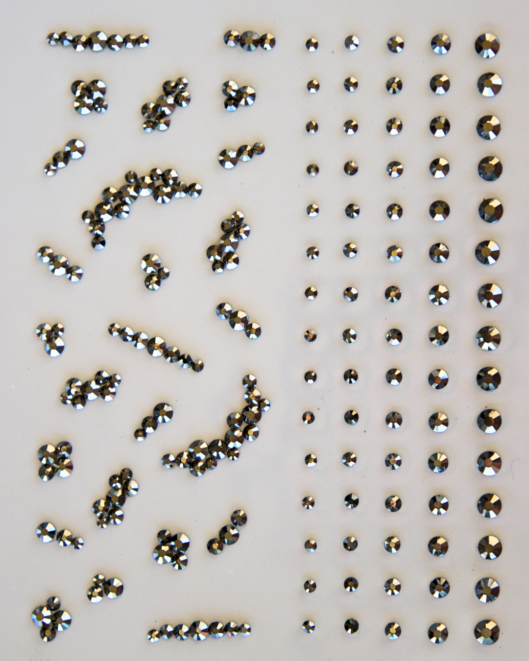 GUNMETAL SELF ADHESIVE RHINESTONE CLUSTERS